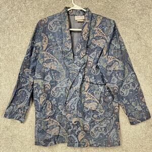 Vintage Liberation Kimono Blazer Juniors Small Paisley Denim Artsy Academia Boho